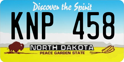 ND license plate KNP458