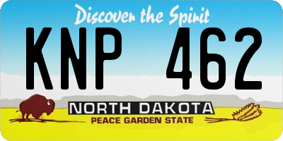 ND license plate KNP462