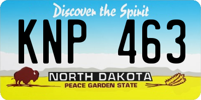 ND license plate KNP463