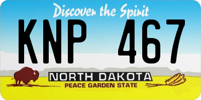 ND license plate KNP467