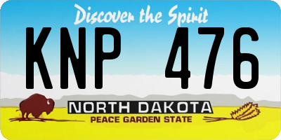 ND license plate KNP476