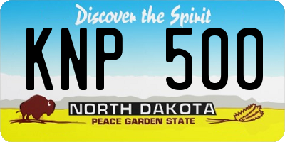 ND license plate KNP500