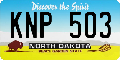 ND license plate KNP503