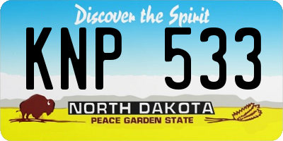 ND license plate KNP533
