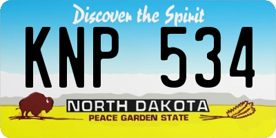 ND license plate KNP534