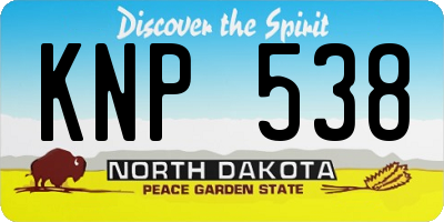 ND license plate KNP538