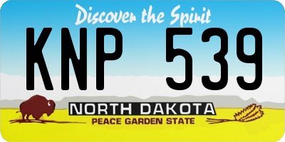 ND license plate KNP539