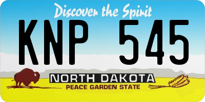 ND license plate KNP545