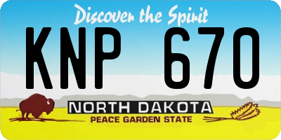 ND license plate KNP670