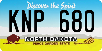 ND license plate KNP680