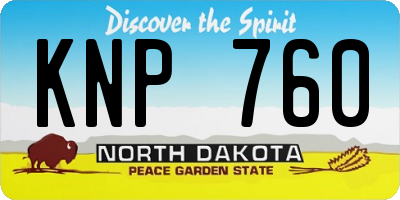 ND license plate KNP760