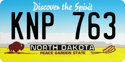 ND license plate KNP763