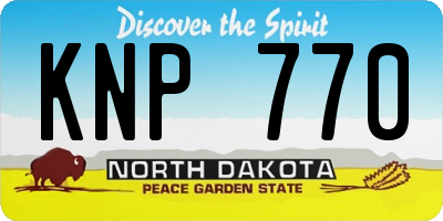 ND license plate KNP770
