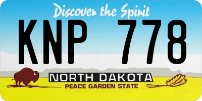 ND license plate KNP778