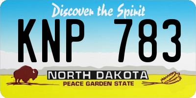 ND license plate KNP783