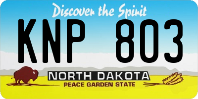 ND license plate KNP803