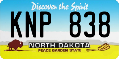 ND license plate KNP838