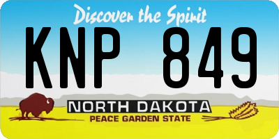 ND license plate KNP849