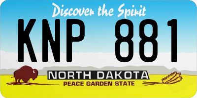 ND license plate KNP881