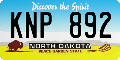ND license plate KNP892