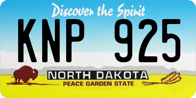ND license plate KNP925