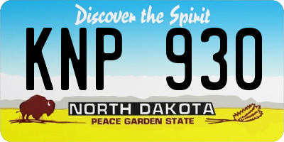 ND license plate KNP930