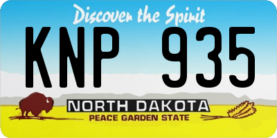 ND license plate KNP935