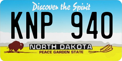 ND license plate KNP940