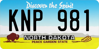 ND license plate KNP981