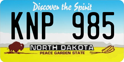 ND license plate KNP985