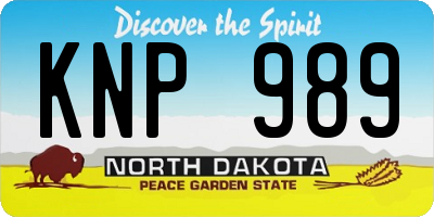 ND license plate KNP989