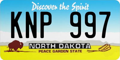 ND license plate KNP997