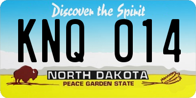 ND license plate KNQ014