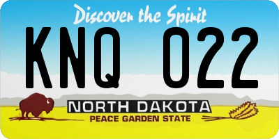 ND license plate KNQ022
