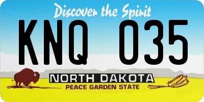 ND license plate KNQ035