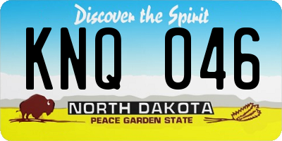 ND license plate KNQ046