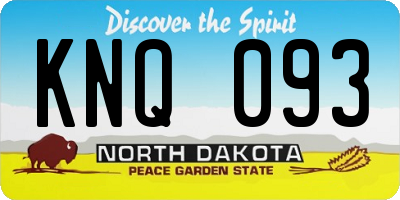 ND license plate KNQ093