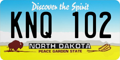 ND license plate KNQ102
