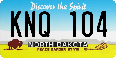 ND license plate KNQ104