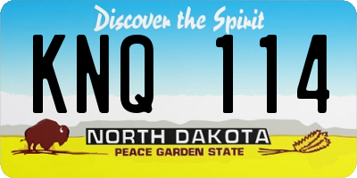 ND license plate KNQ114