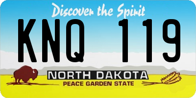 ND license plate KNQ119
