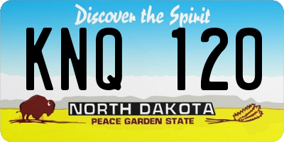 ND license plate KNQ120