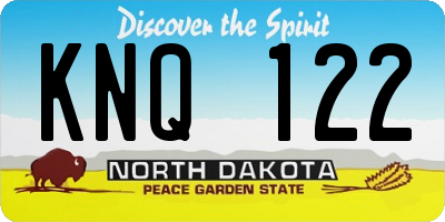 ND license plate KNQ122