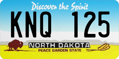 ND license plate KNQ125