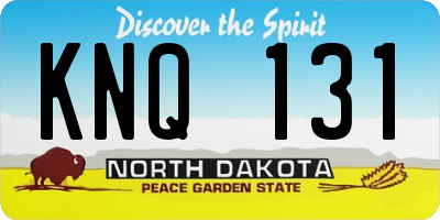 ND license plate KNQ131