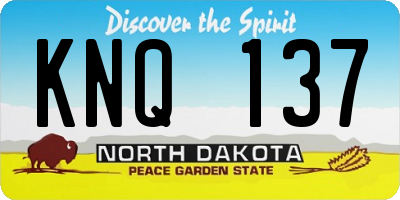 ND license plate KNQ137