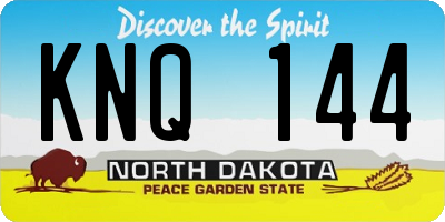 ND license plate KNQ144