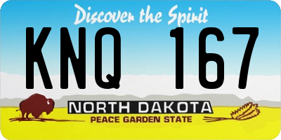 ND license plate KNQ167