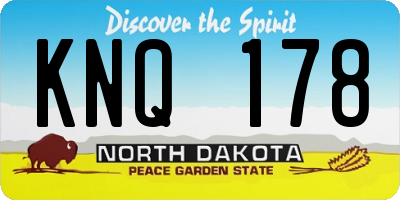 ND license plate KNQ178