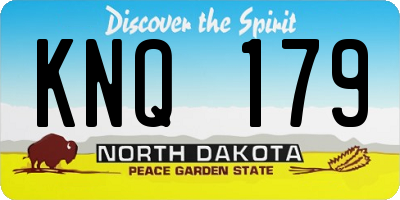 ND license plate KNQ179